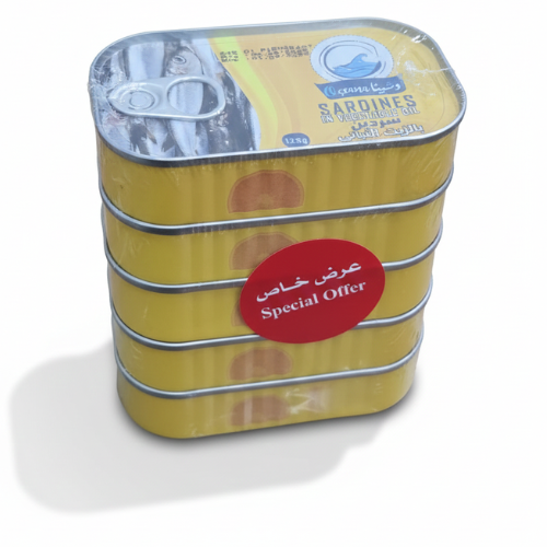 ع/5 سردين بالزيت النباتي اوشينا 125 جم بانواعة